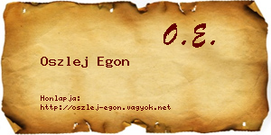 Oszlej Egon névjegykártya